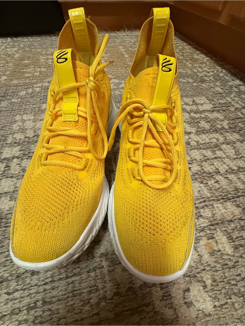 Under Armour Men's Yellow Knit Athletic Sneakers